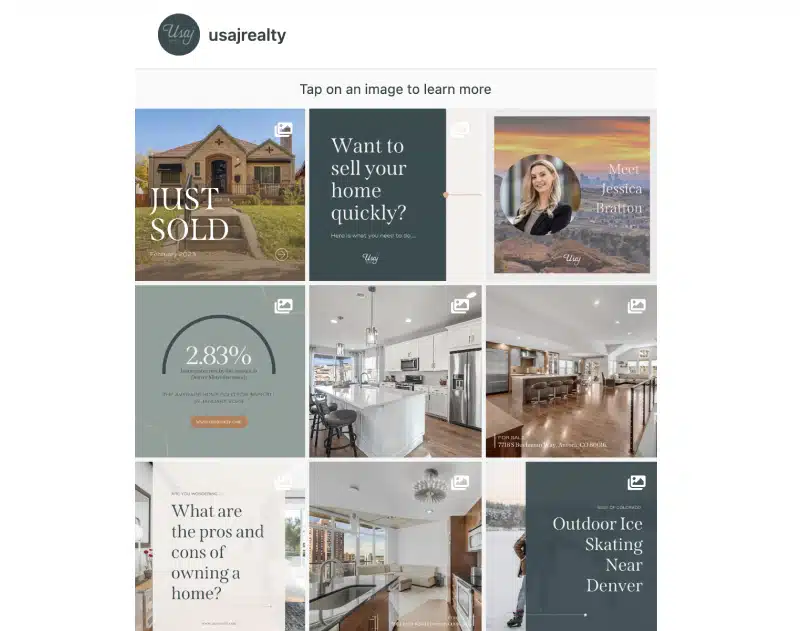 lien immobilier dans la page bio des posts Instagram