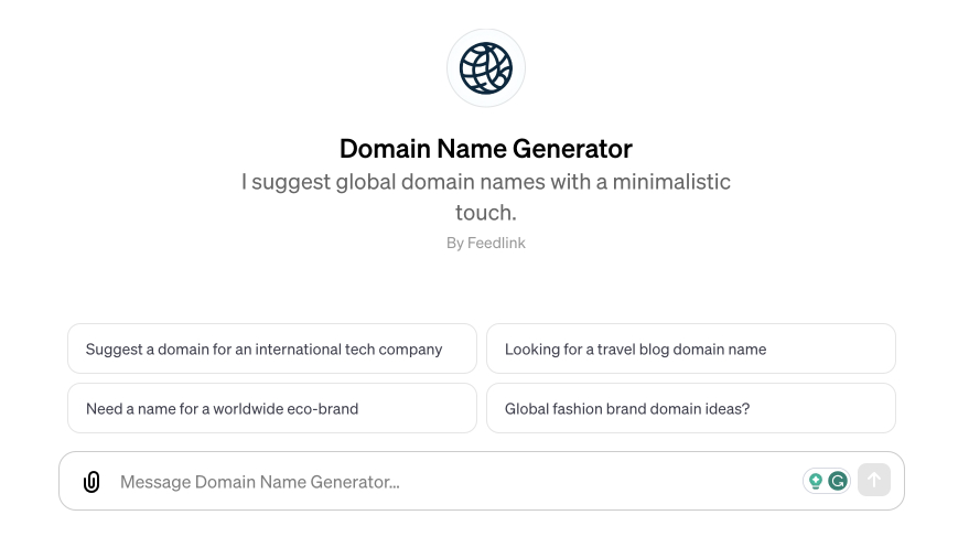 GPT-4 domain name generator