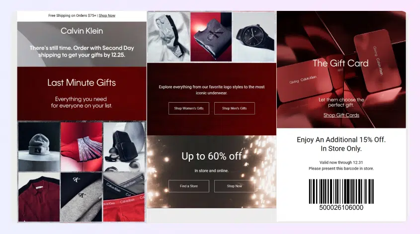 Campaña de marketing navideña de Calvin Klein