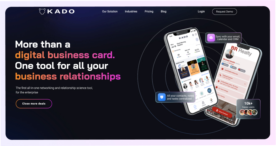 Kado digital business card landing page