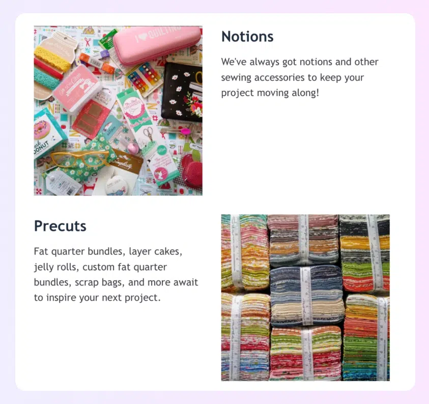 Stitches and Giggles newsletter layout
