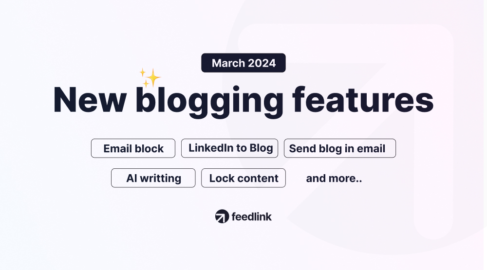Novos recursos de março para Feedlink Link na Bio