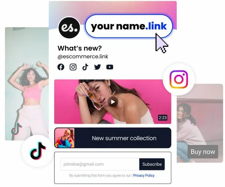 Sincronizar o instagram e o tiktok num site com link na bio