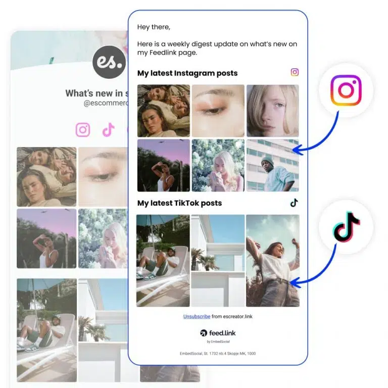Incorporar o feed do TikTok e do Instagram