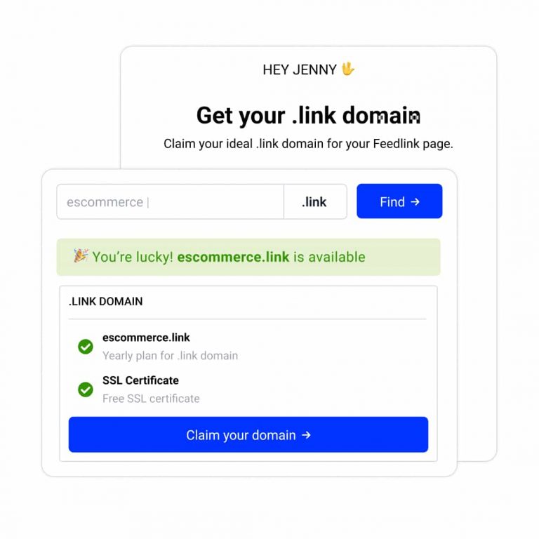 Connect your link in bio page with free .link domain